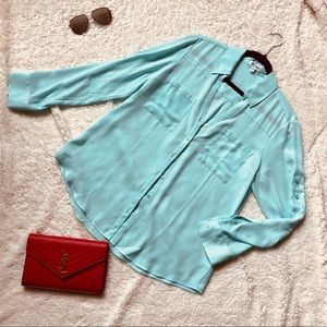 Express mint green portfolio shirt blouse